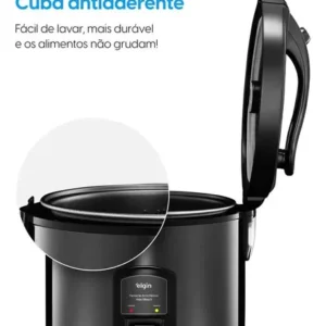 Elgin Visio Glass Panela De Arroz Elétrica 5 Xícaras 400w Preto 60hz - Imagem 3