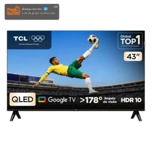 Smart TV TCL 43 Polegadas Full HD QLED S5K WiFi Bluetooth Google TV 2 HDMI HDR10 Dolby Audio 43S5K - Imagem 1