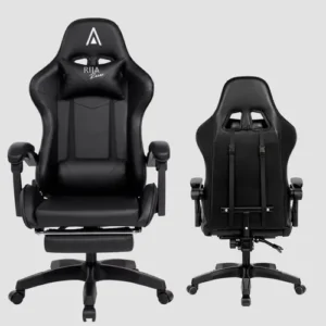Cadeira Gamer Ergonômica Alpha Rija de Couro Sintético Preta - Imagem 5