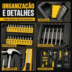 Jogo de Ferramentas 200 Peças com Chaves de Precisão e Allen Kit com Maleta Resistente - Titanium Platina - Imagem 5