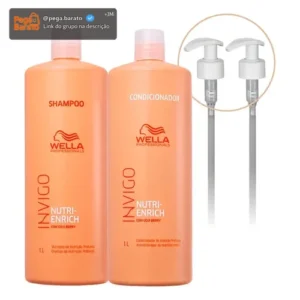 Kit Wella Invigo Nutri Enrich Shampoo Condicionador E Válvulas - Imagem 1
