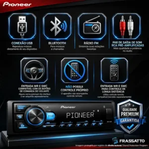 Som Automotivo Radio Pioneer Bluetooth Usb Lançamento Mp3 - Imagem 3