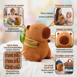 Capivara Filó Pelúcia Gigante Antialérgica Bichinho De Pelúcia Macio Brinquedo Infantil E Adulto Decoração Quarto Presente Criativo Confortável Seguro Alta Qualidade Brasiliana Tech - Imagem 6