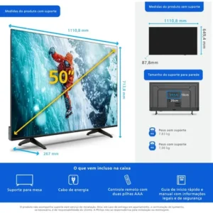 Smart Tv Philips 50 4k 50pug7300 Comando De Voz Bluetooth - Imagem 10