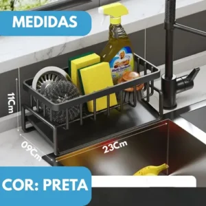 Pia Organizador Detergente Esponja Suporte Cozinha Em Metal - Imagem 8