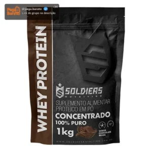 Whey Protein Concentrado 1kg Sabor Chocolate Belga Soldiers Nutrition Rico em Proteína Treino - Imagem 1