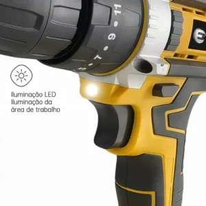 Ecosen Parafusadeira Furadeira Sem Fio 8Ah Bateria Duas Baterias Amarela 60hz - Imagem 4