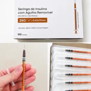 Seringa Insulina Agulha Removível 13x4,5mm Tkl 100 Unidades - Imagem 4