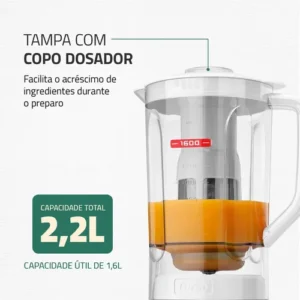 Liquidificador Turbo Power Mondial 550W L-99 WG - Imagem 6