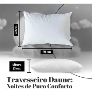 Kit 2 Travesseiros Daune 100% Pena de Ganso Antialérgico 70x50cm - Imagem 3