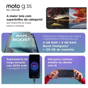 Smartphone Motorola Moto G35 5G 128GB Grafite - Imagem 3
