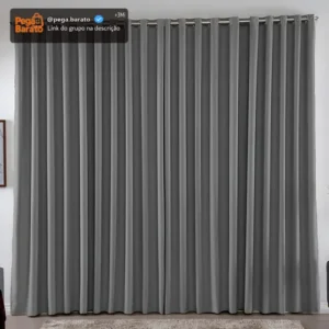 Cortina 3,00x2,50 Metros Blackout Blecaute Cinza Corta Luz Em Tecido Grosso Para Quarto E Sala Casa Laura Enxovais - Imagem 1