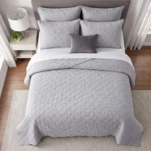 Cobre Leito Queen Matelado Dupla Face Leve Confortável Macio Cinza Matelado - Imagem 4