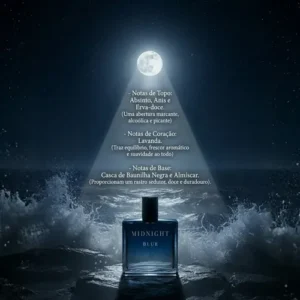 Perfume Masculino Midnight Blue 100ml Alta Performance - Imagem 6