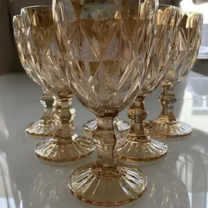 Taças Ms Variedades E Utilidades Taça metalizada Diamante vintage de 340mL cor âmbar6 unidades - Imagem 6