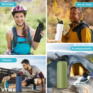 1200ml Garrafa Térmica Bebidas Quentes E Frias Cor Preto Marca Vtwk - Imagem 8