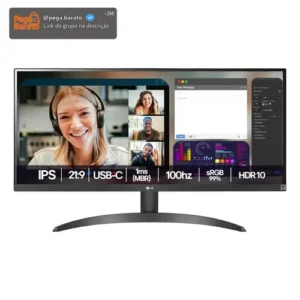 Monitor LG UltraWide™️ - Tela IPS de 29", 21:9, HDR10, sRGB 99%, 100Hz - 29WQ500 - Imagem 1