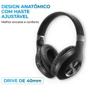 Fone de Ouvido Headphone AIWA HP-02-B Bluetooth ANC Alta Definição - Imagem 7
