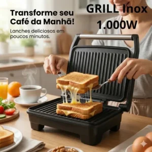 Grill E Sanduicheira Inox Antiaderente Torradeira 127v/220v - Imagem 4