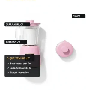 Mini Liquidificador Portatil Sem Fio 10 Laminas 600ml - Imagem 3
