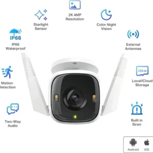 TP-Link Tapo C320WS Câmera de Segurança Wifi 2K QHD Colorida IP66 - Imagem 4