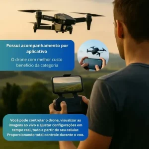 Mini Drone Com Câmera - Para Adolescentes Iniciantes + Portatil Super + 2 Baterias- Cachalote - Imagem 6