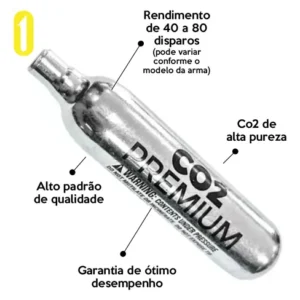 Kit 10 Cilindro Co2 12g P/ Pistolas E Rifles Airgun Airsoft - Imagem 4