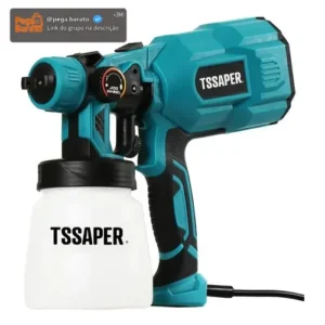 Pistola de pulverização elétrica para pintura hvlp Tssaper TP550 do 800mL cor azul-turquesa 550W - Imagem 1