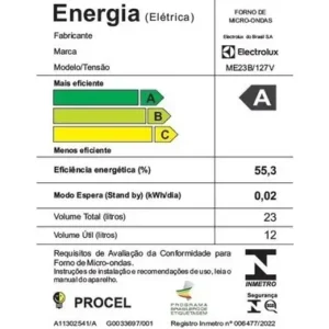 Micro-ondas Electrolux Branco 23L Efficient ME23B - Imagem 9