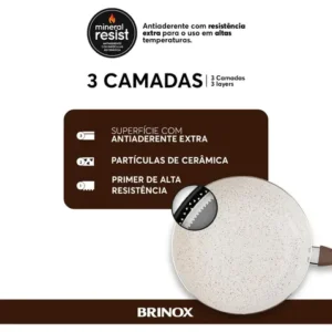 Conj de Panelas 8 Peças Ceramic Life Smart Plus Vanilla - Brinox - Imagem 7