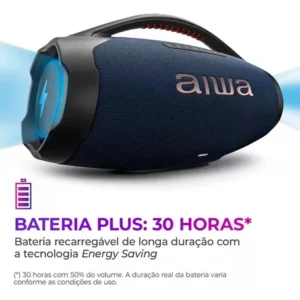 Caixa de Som Boombox Plus AIWA BBS-01-LBL 200W Bluetooth 30H IP66 USB RGB - Imagem 4