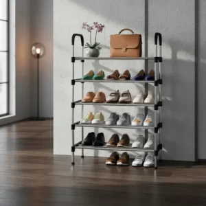 Rack Vertical Sapateira 5 Prateleiras 15 Pares Aço Inox Cor - Imagem 5