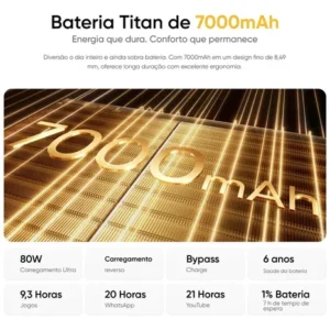 Smartphone Celular Realme 16 Pro+ 512gb 12gb Ram (+ 14 virtual ram boost) 5g Dual Sim, Câmera Lumacolor 200 Mp, SnapDragon 7 Gen4 Rocket, 7000mah, 80w, Ip69 Pro 144hz, Video 4k Fullfocal Hdr Dourado - Imagem 5
