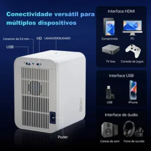 Projetor Inteligente AOC T6Plus-EU Full HD 1080p com Wi-Fi 6, Bluetooth e Android 12 - Imagem 9