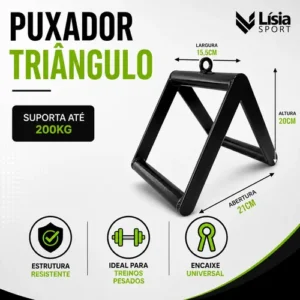 Kit Musculação Curvo Corda Estribo Triângulo Academia - Imagem 6