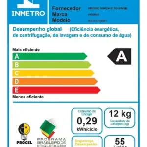 Lava e Seca Hisense 3S Branca 12kg / 8kg Inverter 16 programas 110V com Wi-Fi WD3S1243BW1 - Imagem 13