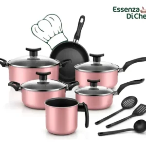 Jogo De Panelas Antiaderente 9 Peças Teflon Várias Cores - Imagem 2