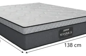 Cama Box Casal Colchão Gazin Maximus Molas Ensacadas 138x188x62cm Linho Grafite / Branco - Suporta até 120Kg por Pessoa - Imagem 5