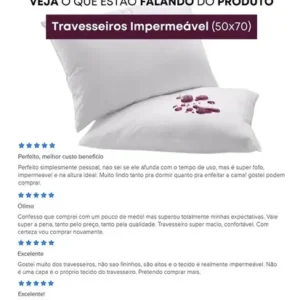 4 Travesseiros Antialérgico Impermeável 50x70 Super Macio - Imagem 7