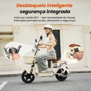 Bicicleta Elétrica Xroymexroy Y16 1200w 48v20ah 100km Branca - Imagem 8