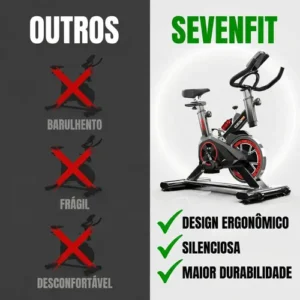 Bicicleta Ergométrica Bike Spinning Garrafa 6kg Sensação Inércia Com Medidor Cardíaco Fitness Preto e Vermelho Sevenfit Para Cardio E Musculação - Imagem 3