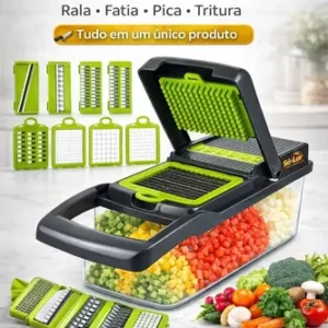 Cortador Fatiador Ralador De Legumes Frutas Triturador Manual 16 Peças Sólar - Imagem 3