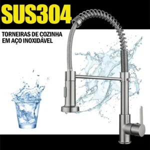 Torneira Cozinha Gourmet Bancada Flexível Monocomando Pia - Imagem 4