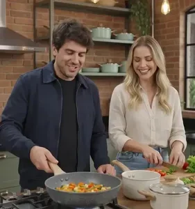 Jogo De Panelas Cerâmico Triplo Indução Tuut Ecoglid 5 Peças Cor Baunilha - Imagem 8