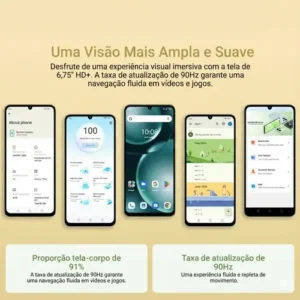 Celular Umidigi Note 90a 64gb 4gb Ram Cores Dual Sim Cor Branco Tela 6.75 5000mAh Elegante Ultimate - Imagem 3