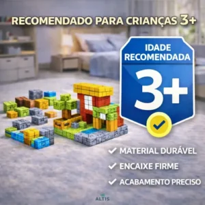 Kit 100 Blocos Magnéticos De Montar Construção Brinquedo - Imagem 8