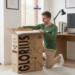 Cadeira De Escritorio Ergonomica Nr17 Glorious Marqs Home Giratoria Resistente Reforçada 180kg Confortavel Reuniao Mesh Preta - Imagem 9