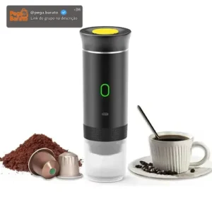 Cafeteira Portátil Elétrica Display Digital Cápsulas E Pó Preto - Imagem 1