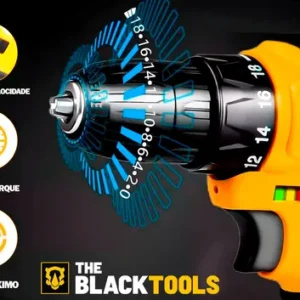 Furadeira Parafusadeira Sem Fio A Bateria Tb-12e 12v 3/8 10mm Com Maleta E Acessórios The Black Tools - Imagem 5