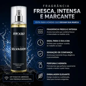 Kit 2 Body Splash Masculino Selvagem 200ml - Perfume Versátil - Imagem 2